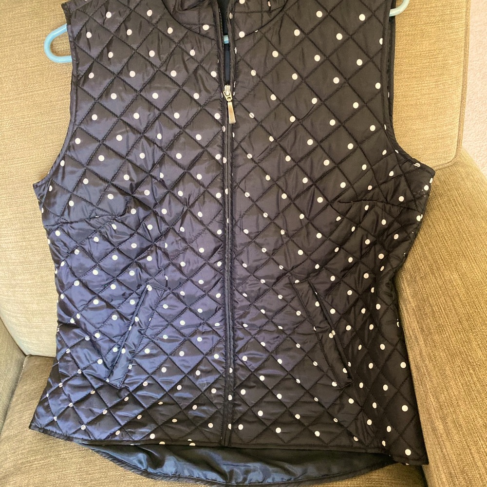 Karen Scott black  polkadot vest